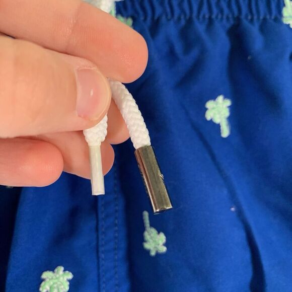 Trunks Surf and Swim Trunks Men's Medium Blue Palm Tree Lined Drawstring - Picture 4 of 10